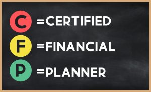 Financial planning for executives, certified financial planner - CFP acronym written on chalkboard